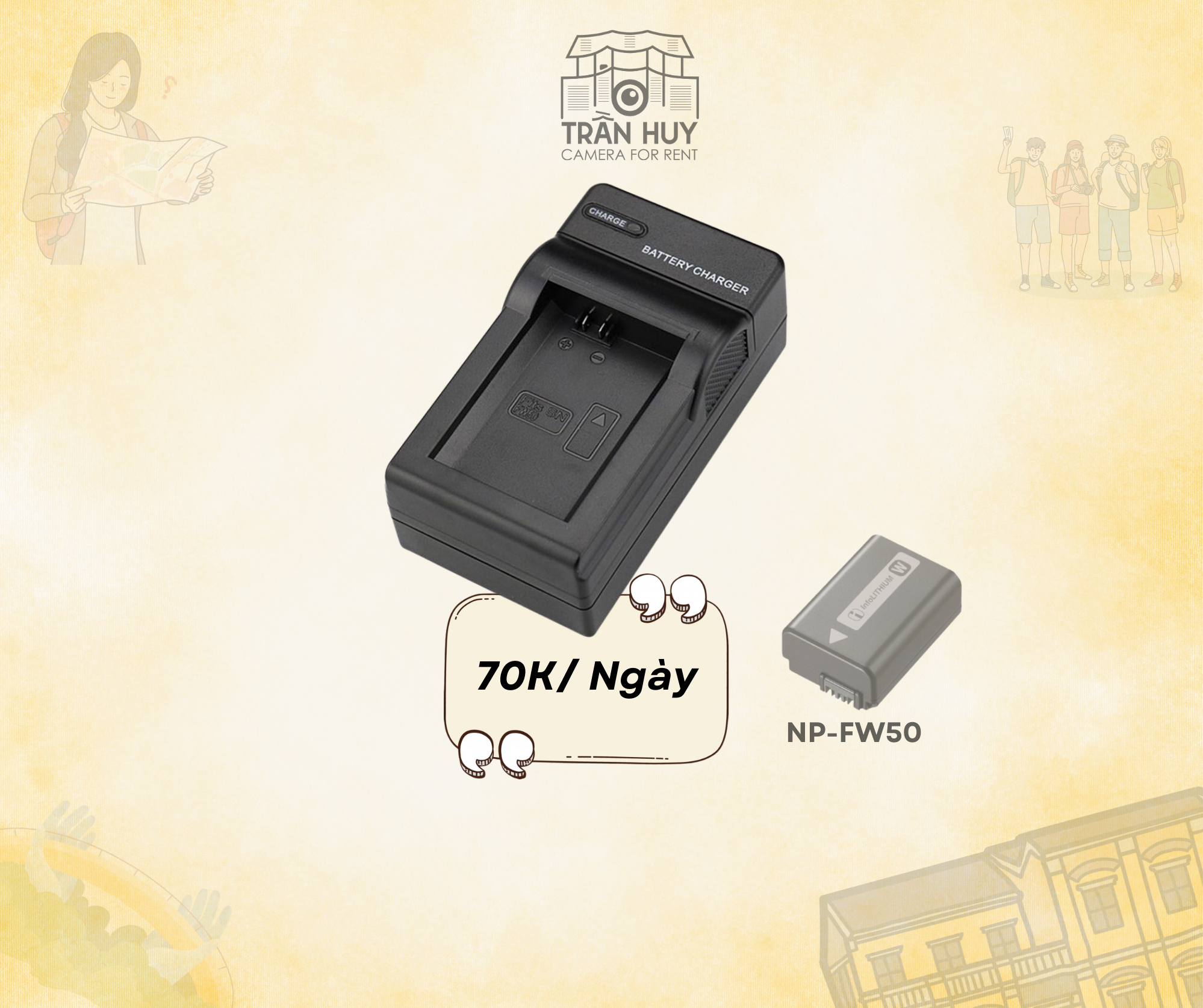 Bộ sạc Pin đơn NP-FW50 (Sony A6000, A6400)