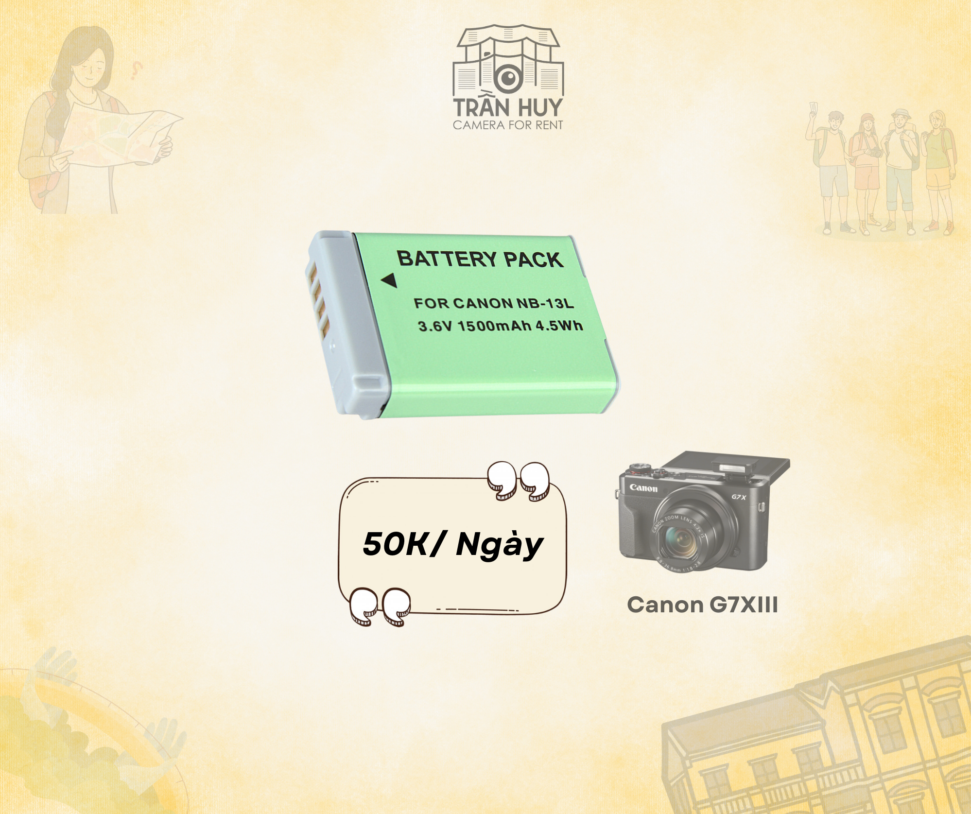 Pin Canon NB-13L (G7X III)