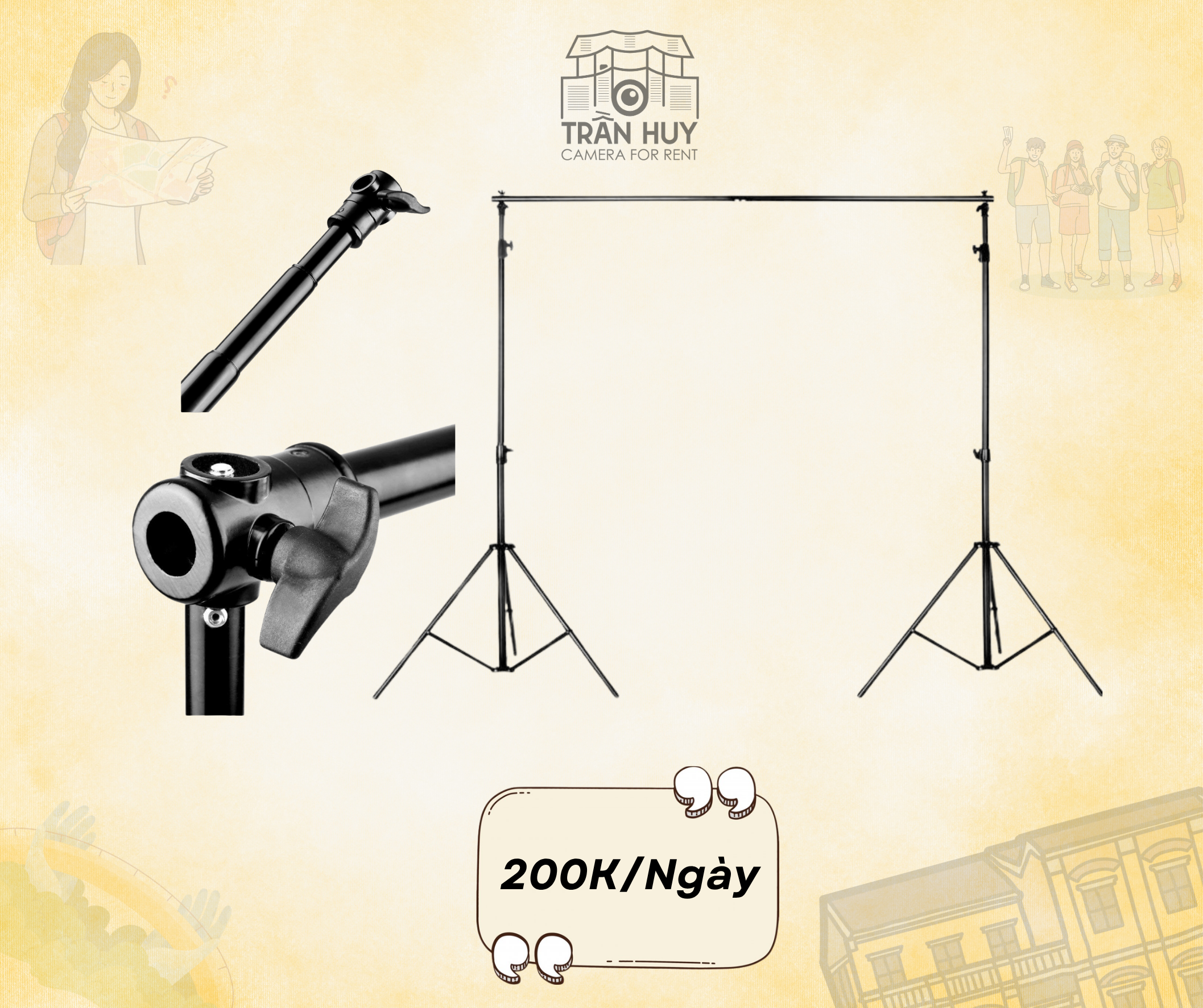 Tay Thanh Ngang Treo Phông Loại Rút 3.1m (có thể điều chỉnh 1.2m-3.1m)