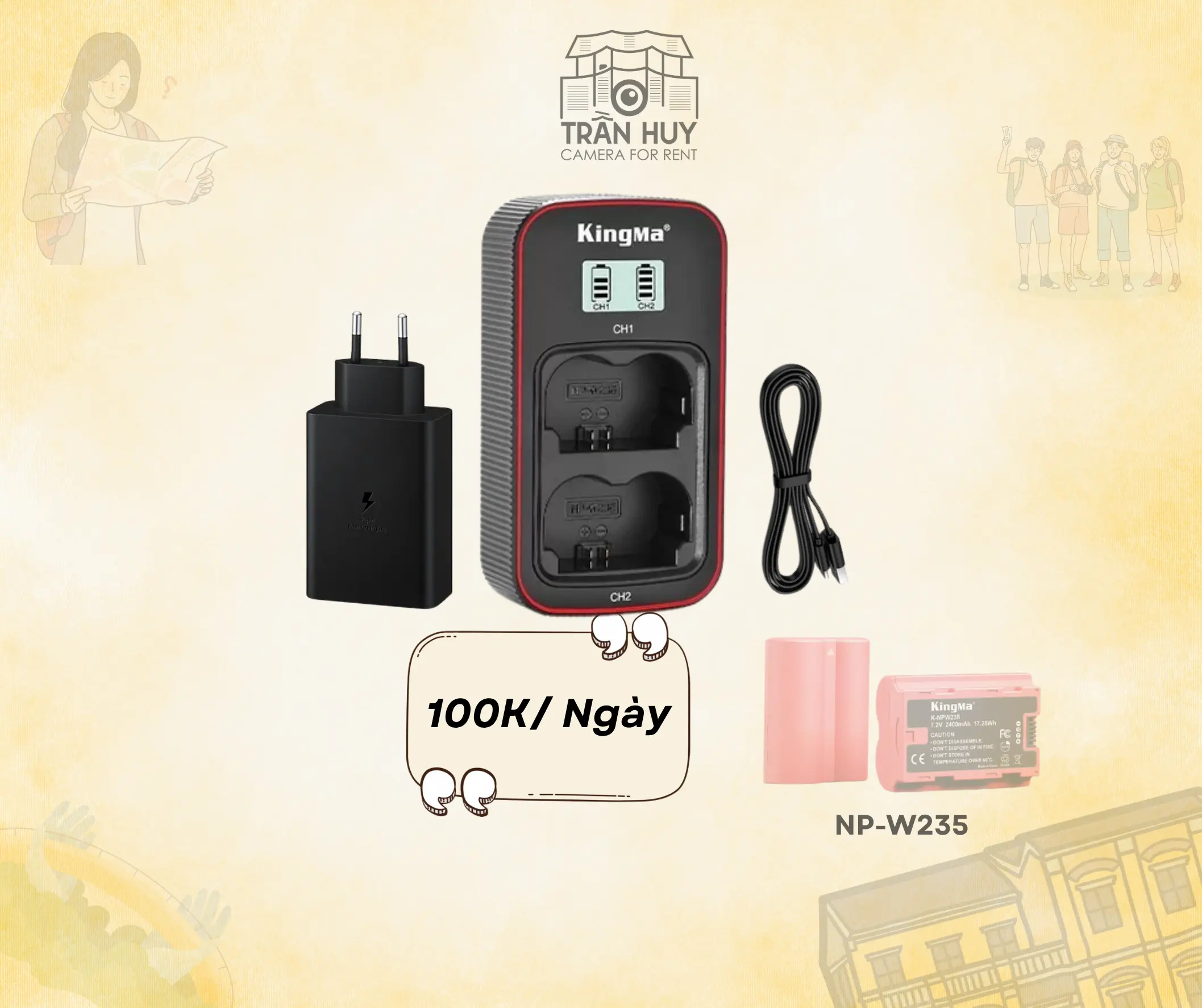 Sạc pin NP-W235 (X-S20, X-T4, X-T5, X-H2, X-H2S, GFX100S, GFX50S II)