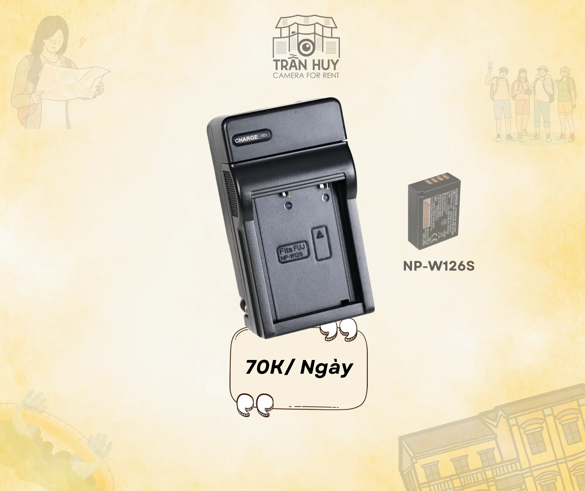 Bộ sạc Pin đơn NP-W126S (X-T20, X-T30, X-M5, X-A5, X-A7, X-T100, X-T200)